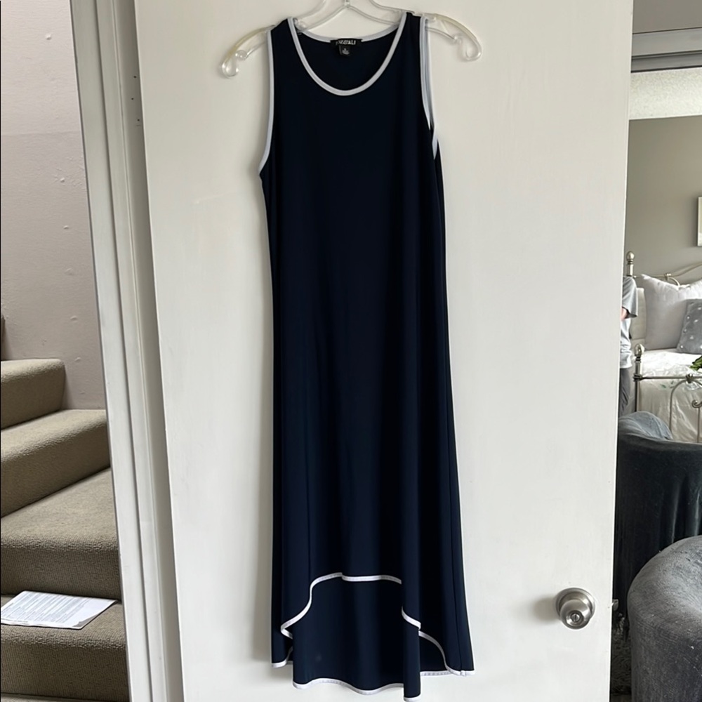 Casual Blue and White Asymmetrical Sundress